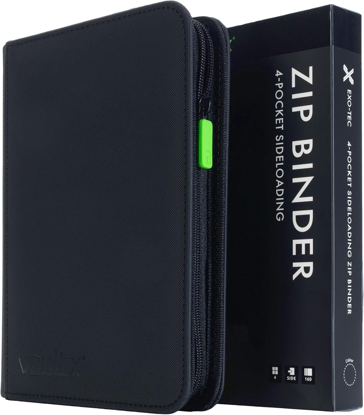 Vault X 4 Pocket Zip Trading Card Binder 160 Cards Exo-Tec (Black)