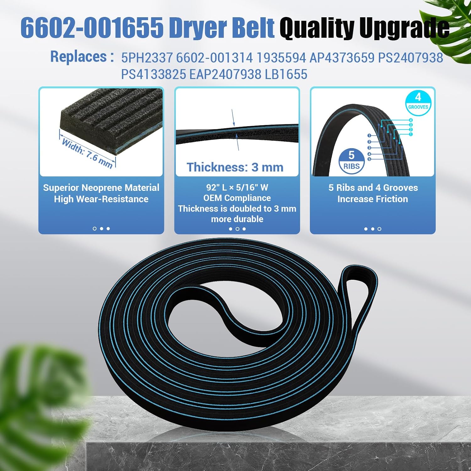 Upgraded Sam-Sung Dryer Repair Kit for DC97-16782A Samsung Dryer Roller