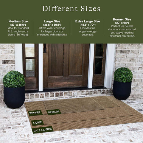 WaterHog Squares Heavy Duty Front Door Mat, 23"x35.5", Camel