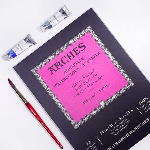 Arches Watercolor Pad 9x12 Inches 140lb/300gsm Hot Press, White