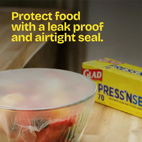 Glad Press'N Seal Food Plastic Wrap, 70 Square Foot Roll (Package May Vary)