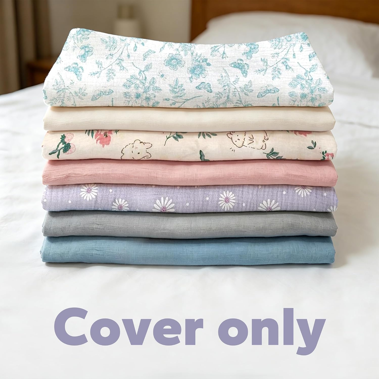 FUNUPUP Muslin Baby Lounger Cover Only, Beige