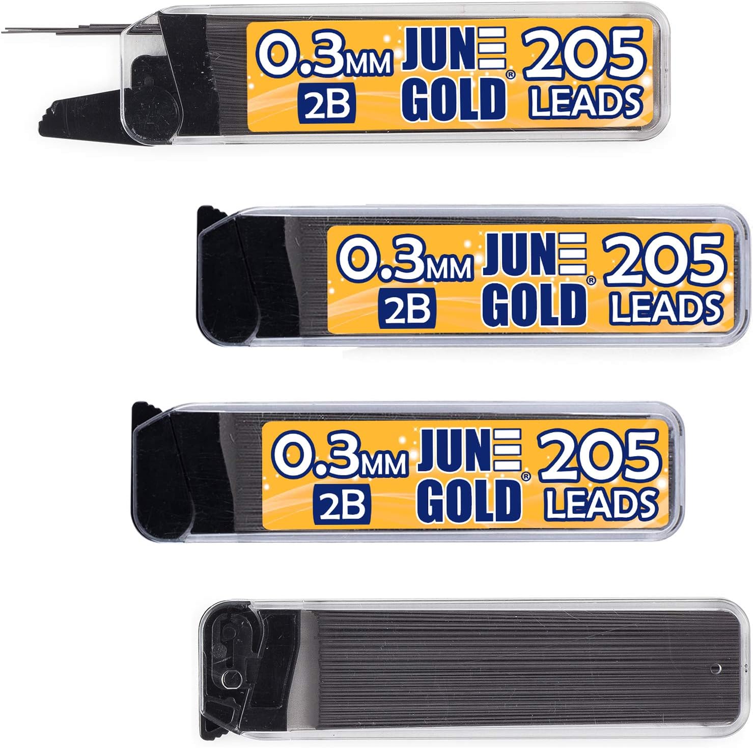 June Gold 0.7 mm, 440 Lead Refills, 4B, 4 Dispensers/w 110 Pieces Each