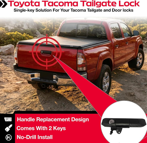 Pop & Lock PL5500 Tacoma Tailgate Lock Handle Replacement, 2005-2015
