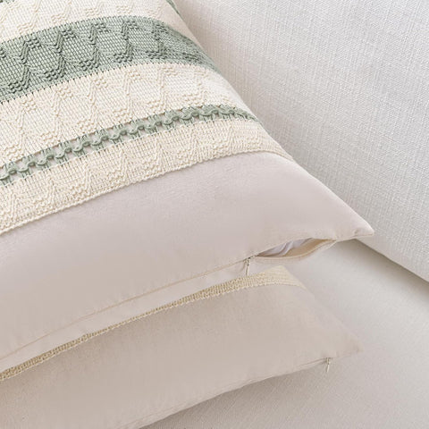 Fancy Homi Set of 1 Sage Green Boho Decorative Throw Pillow Covers 22x22 Inch for Living Room Bedroom Couch Bed Indoors, Rustic Retro Cushion Case 55x55 cm, Bohemian Room Home Decor