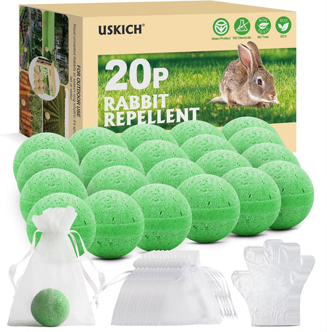 Rabbit Repellent Outdoor,20 Pack Natural Peppermint Oil Rabbit Repellent