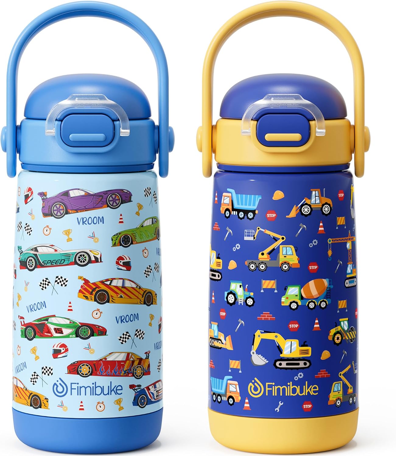 Fimibuke 14oz Kids Water Bottle, 18/8 Stainless Steel Insulated Toddler Cup