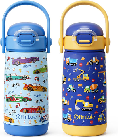 Fimibuke 14oz Kids Water Bottle, 18/8 Stainless Steel Insulated Toddler Cup