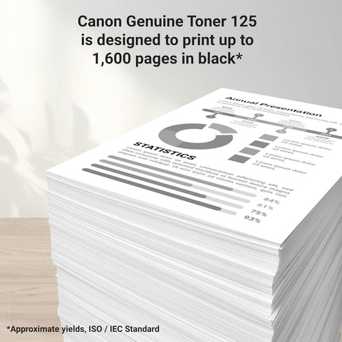 Canon Genuine 125 Black Toner Cartridge Compatible with MF3010, MF3010 VP, LBP6000, LBP6030w