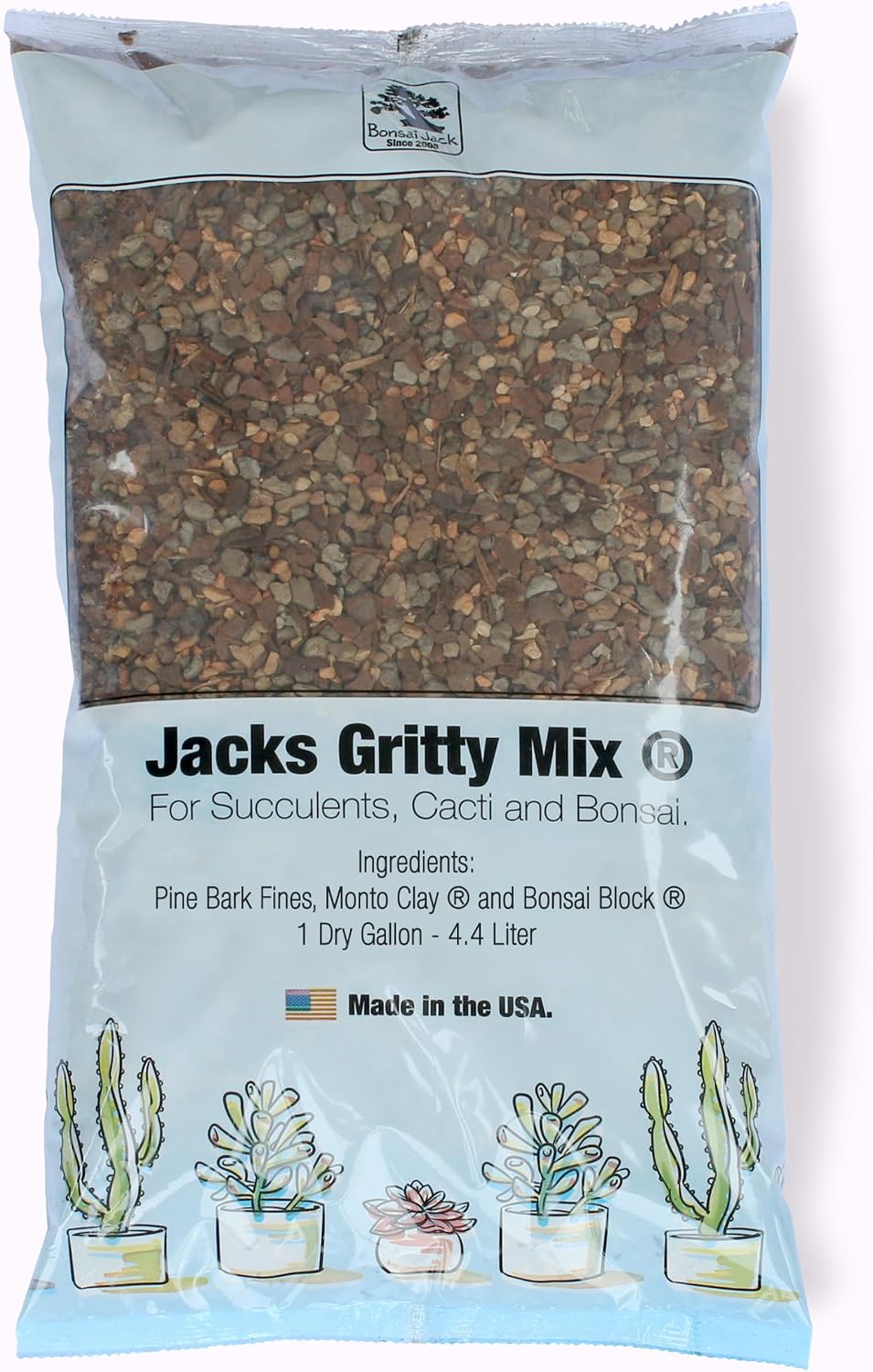 Bonsai Jack Succulent, Cactus and Bonsai Soil - Jacks Gritty Mix - 1 Gallon – Fast Draining – Fight Root Rot – Optimized pH …
