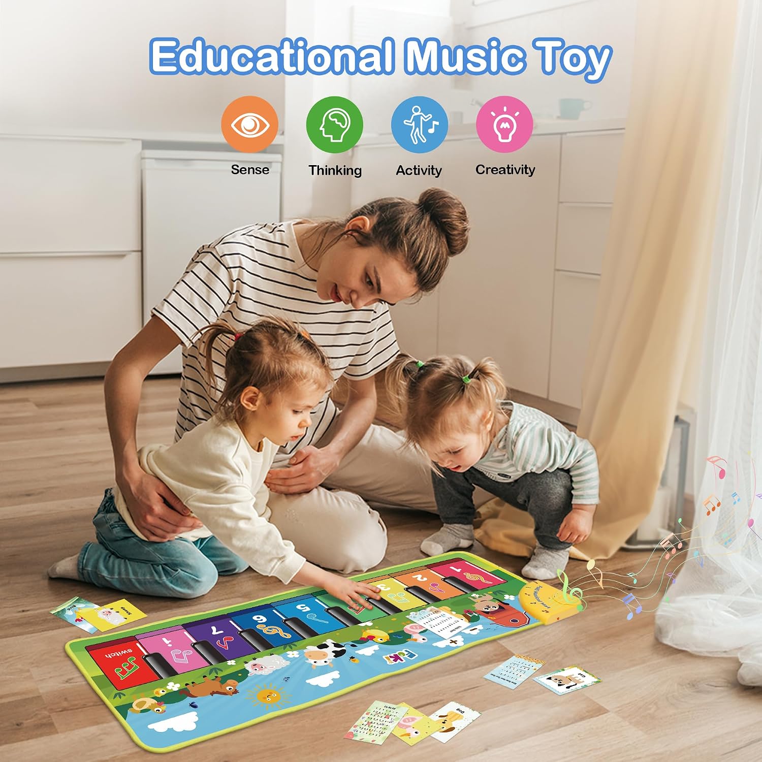 FOKI Floor Piano Mat, Toddler Toys for 1-5 Year Old Baby Boy Girl Gifts