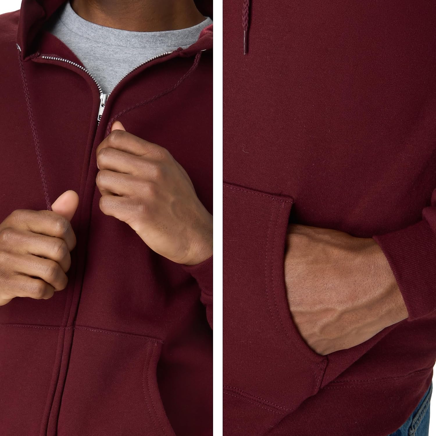 Hanes Men's Zip-up Hoodie, Ecosmart Fleece Full-zip Hoodie for Men, Hooded Sweatshirt