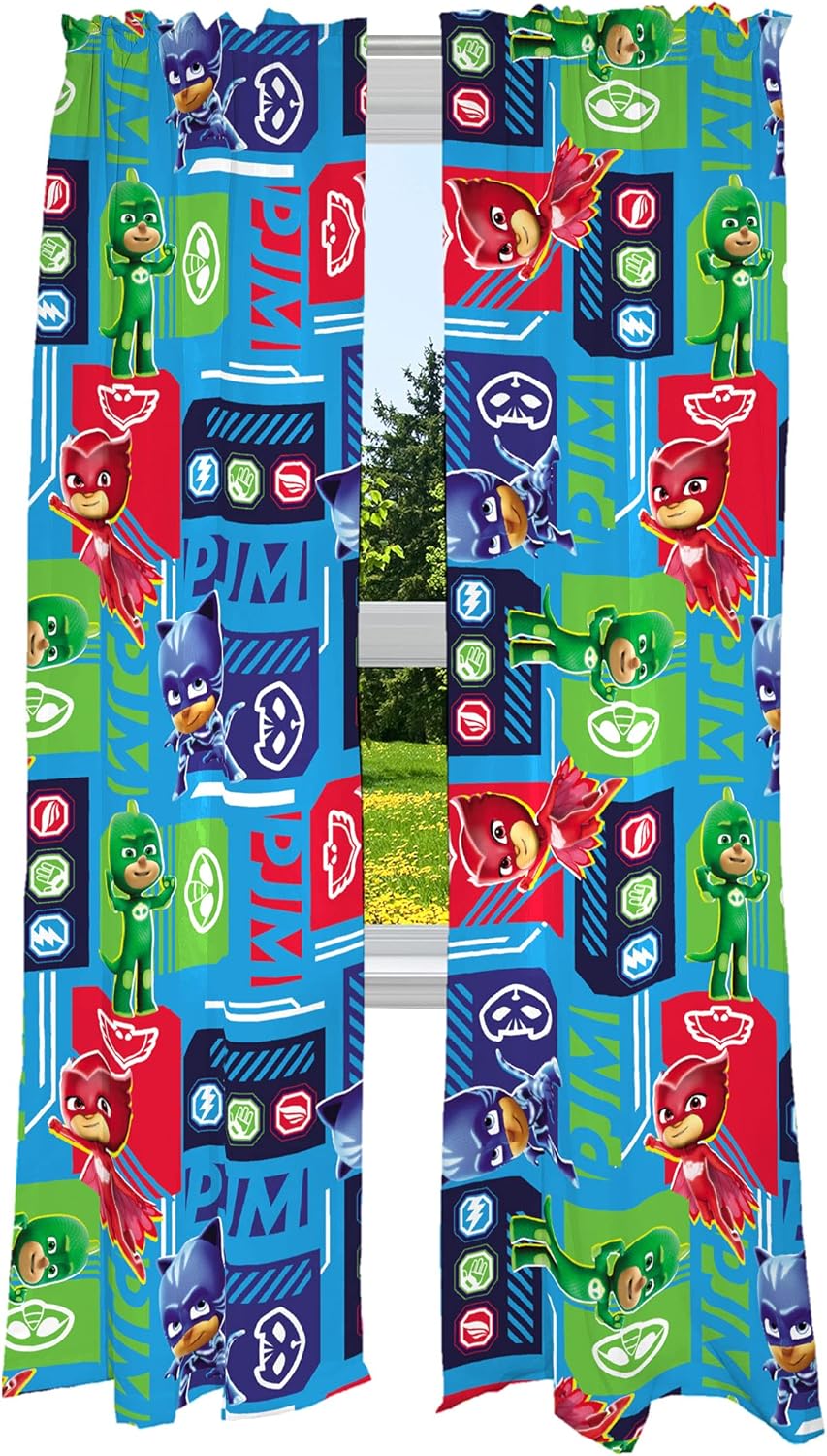 Franco Kids Room Window Curtains Drapes Set, 82 in x 84 in, PJ Masks