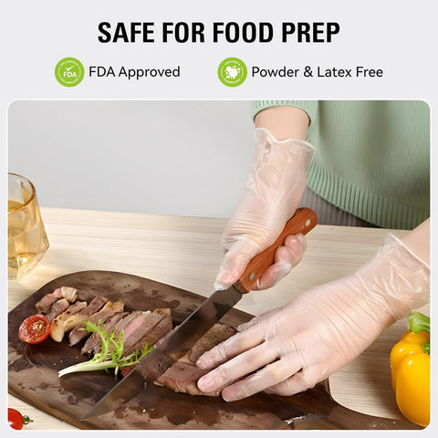 SWIFTLITE Disposable Vinyl Gloves, Food Safe
