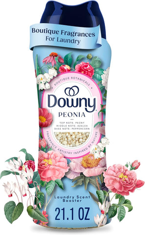 Downy Boutique Botanicals In Wash Laundry Scent Booster Beads, Boutique Fragrances inspired by the Artistry of Nature, PEONIA Scent, 21.1 oz