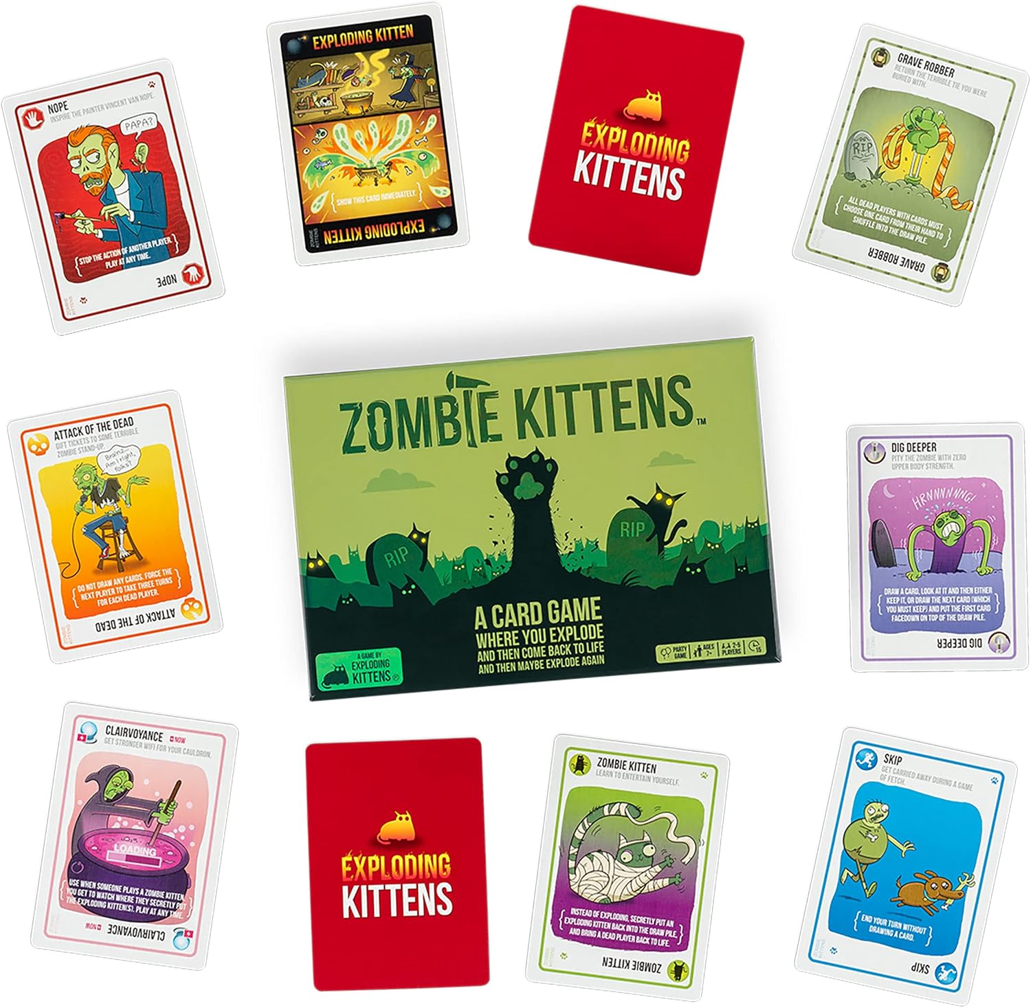 Exploding Kittens Zombie Kittens, 2-5 Players, Ages 7+ Card Game