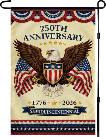 4th of July Decorations - 250th Anniversary Garden Flag | Fourth of July Decor Patriotic USA Banner,1776-2026 America Merchandise Accessories for Garden Yard Porch Patio Lawn Outdoor Outside