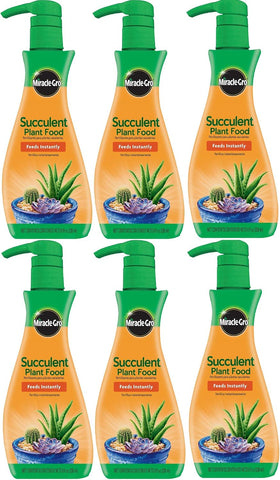 Miracle-Gro Succulent Plant Food, Liquid Plant Food for All Indoor Succulents, Cacti, Jade Plants, Aloe Vera and More, 8 oz. (Pack of 6)