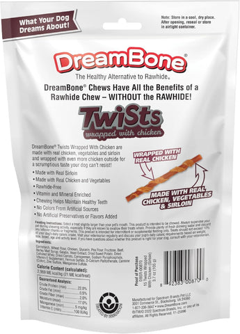 DreamBone Twist Stick Sirloin Rawhide-Free Dog Treats, 15 Count