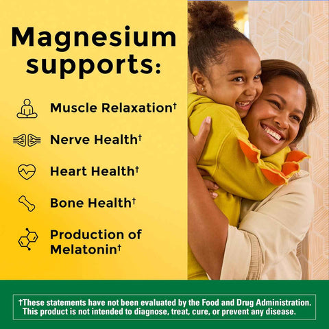 Nature Made Magnesium Glycinate 200 mg per Serving, 180 Capsules | High Absorption Magnesium Supplement for Muscle, Heart and Bone Support, Magnesium Bisglycinate Capsules, 90 Day Supply