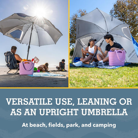 Sport-Brella Premiere UPF 50+ Protection Umbrella Shelter with Patented Side Panels and Tilt Mechanism, Heavy-Duty 1.25 Inch Center Pole, Auger Anchor for Sand and Grass