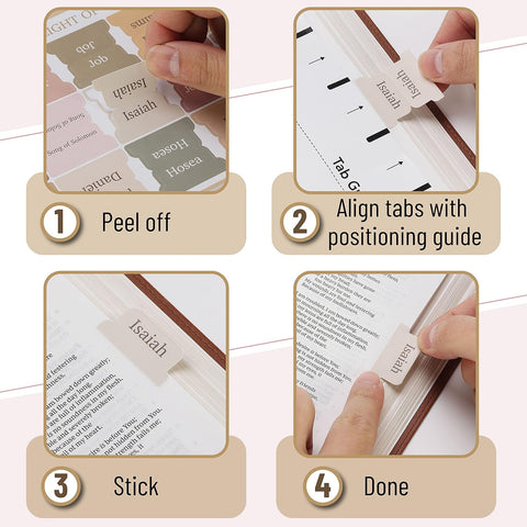 Mr. Pen- Bible Tabs, 75 Boho Theme Laminated Tabs for Women and Men