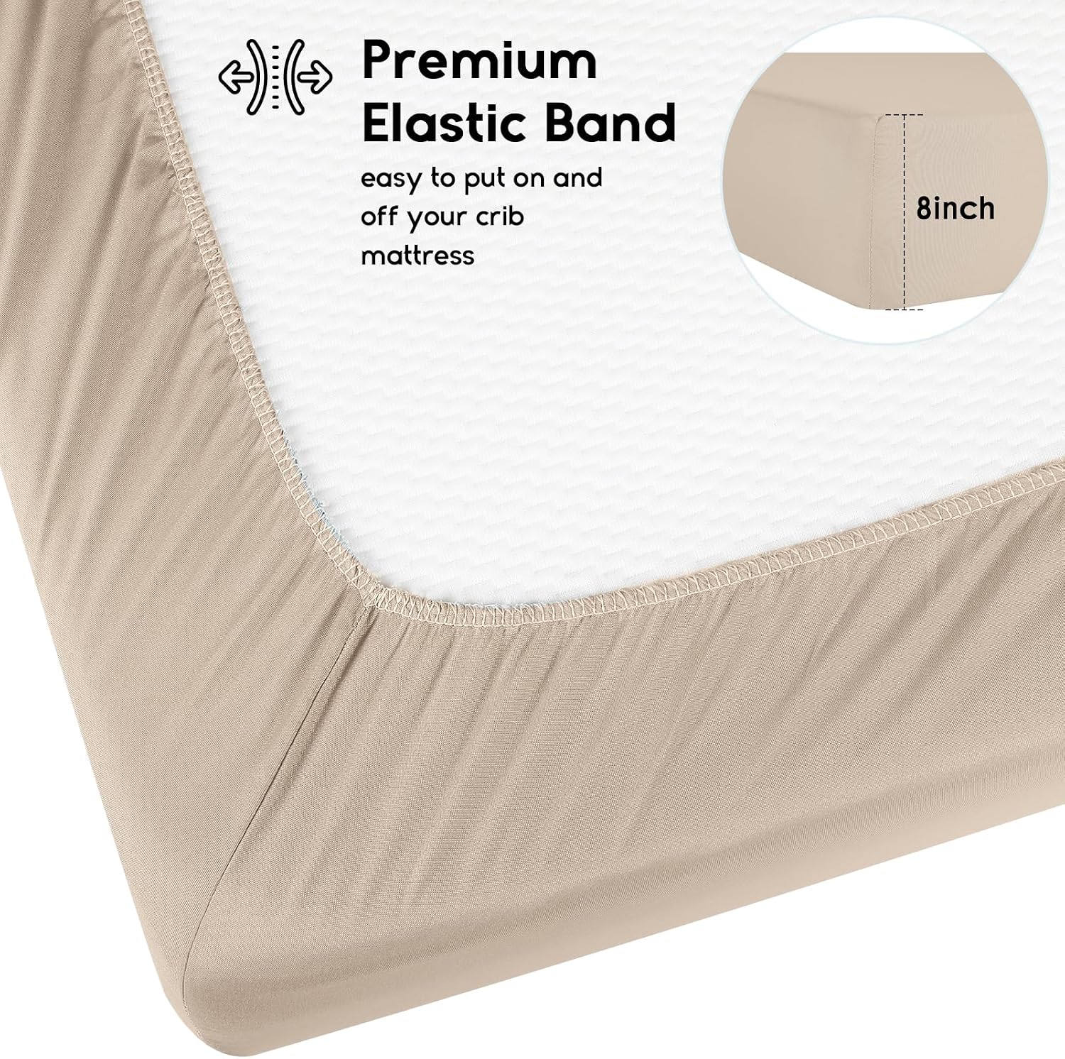 Yoofoss 2-Pack Baby Crib Sheets for Boys Girls 52x28 (Brown+Leaf)