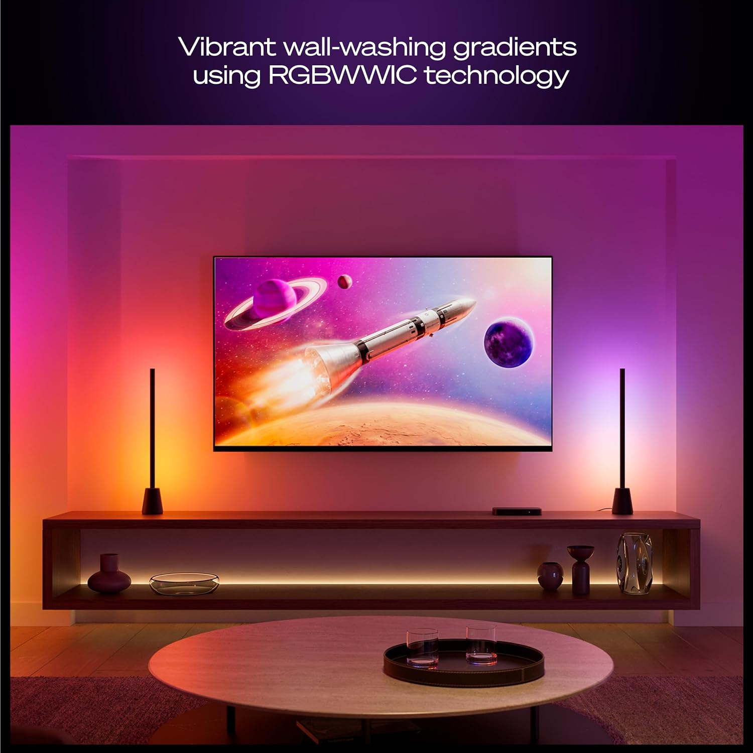 Philips Hue Play Table Lamp, RGBWWIC LED, 23.6", 1-Pack
