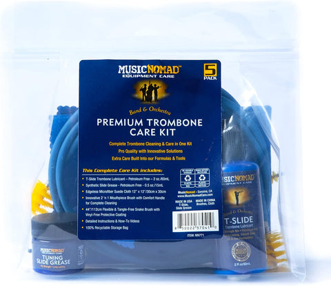 MusicNomad 5 pc. Premium Trombone Cleaning & Care Kit (MN771)