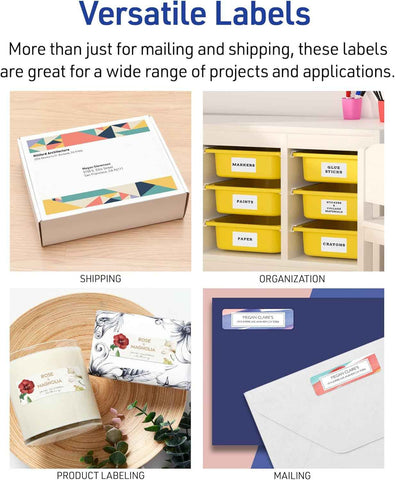 Avery® Easy Peel® Printable Address Labels, Sure Feed® Technology, 1" x 2-5/8" Customizable Stickers, White, 3,750 Blank Mailing Labels, Great for Mailing, Shipping, and More (5-Pack of 5260)