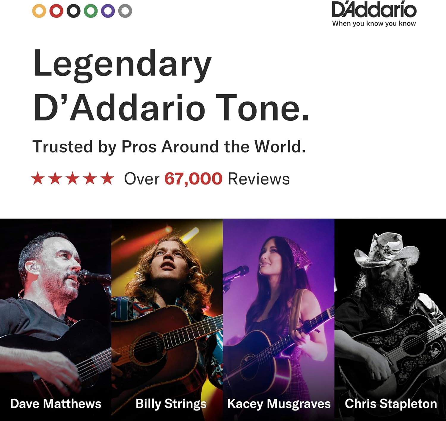 D'Addario EJ16 Phosphor Bronze Acoustic Guitar Strings, Light 12-53 Set