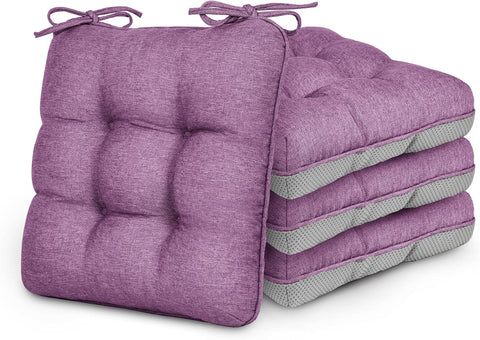 Love's cabin Memory Foam Chair Cushions Set of 4, 19 Inch, Light Purple