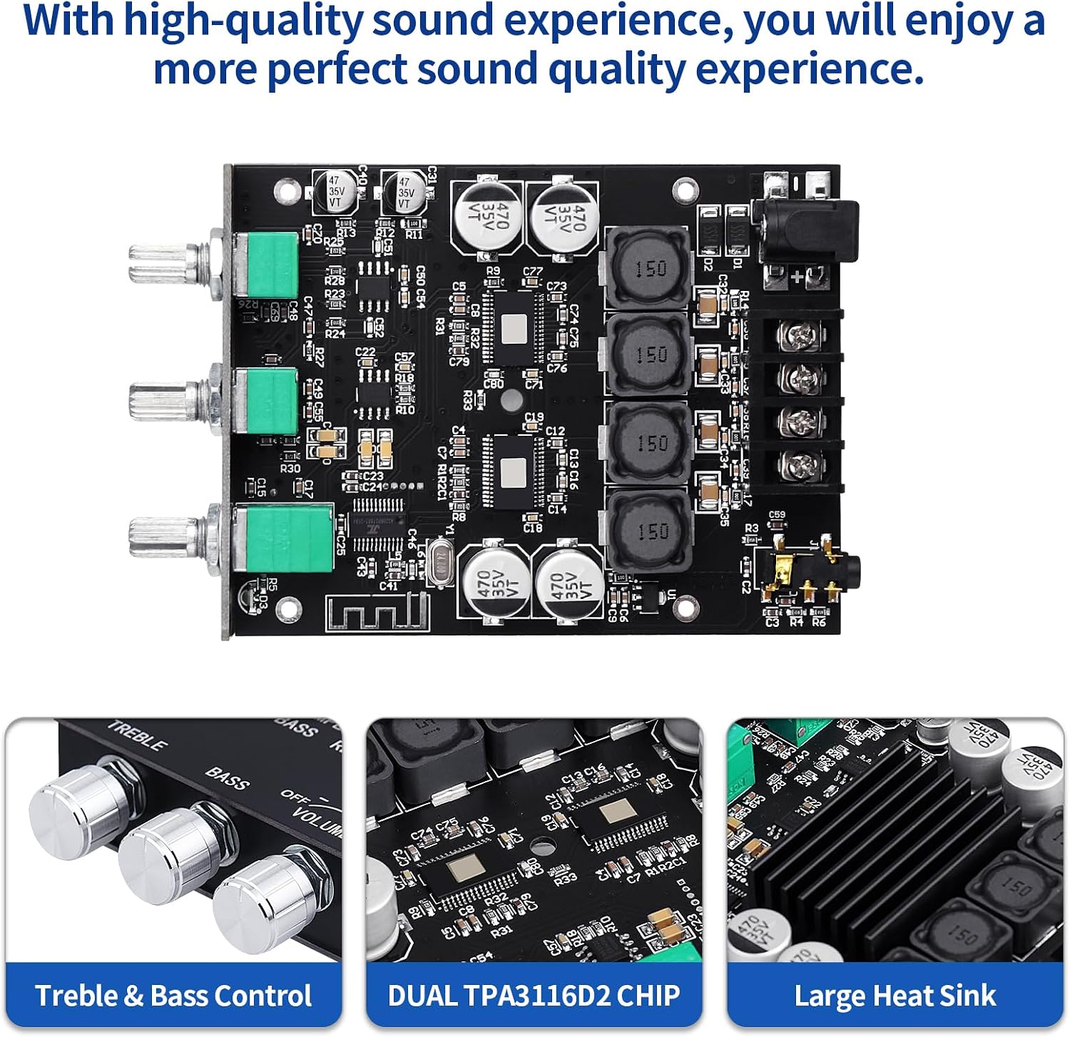 ZK-1002T RPO 2.0 Channel Bluetooth 5.0 Amplifier Board 200W AMP
