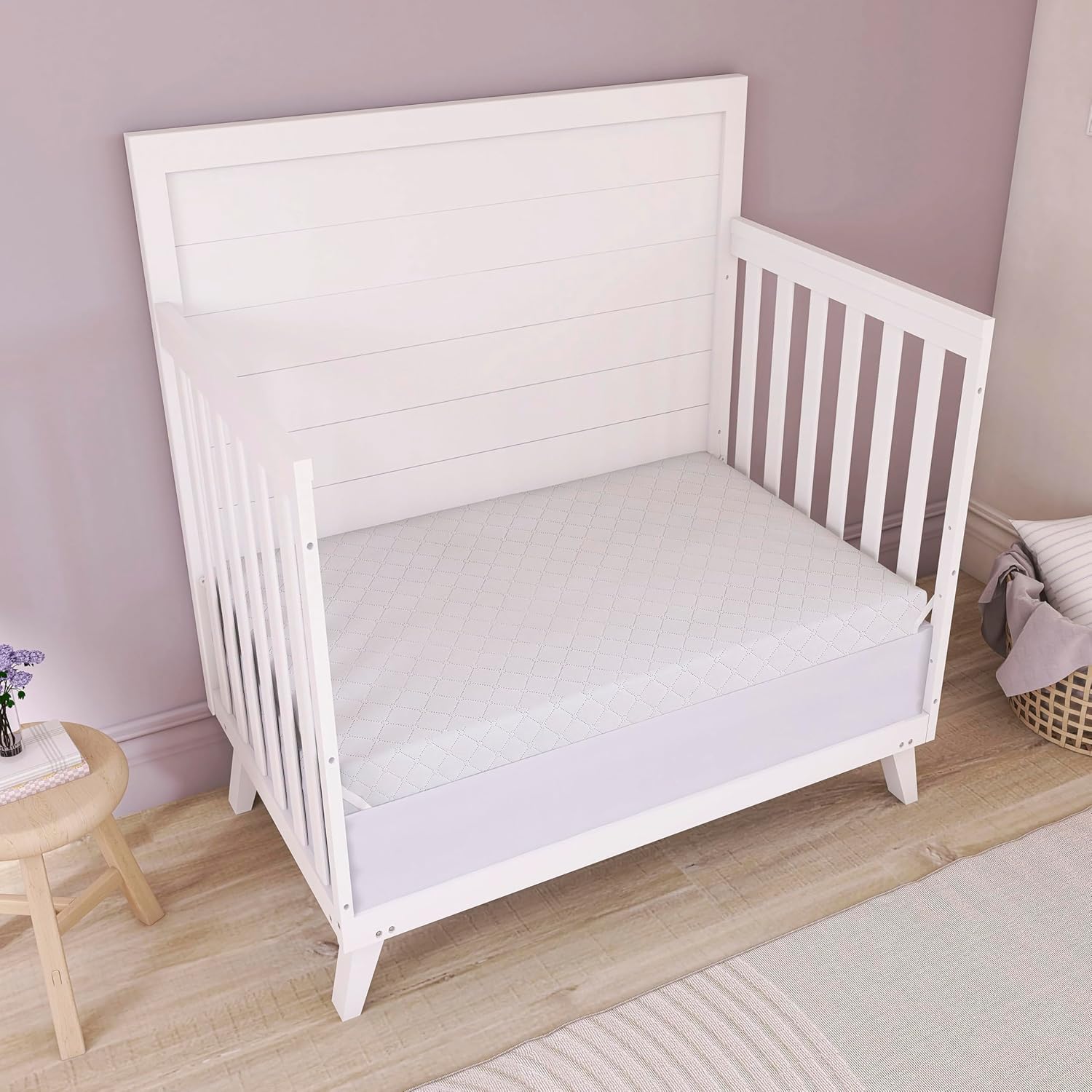 Dream On Me Holly 2-in-1 Mini Crib Mattress, Dual-Sided Infant & Toddler, Waterproof Cover, GREENGUARD Gold Certified, 38” x 24” x 3”, Fits Mini & Select Portable Cribs, Not for Playards