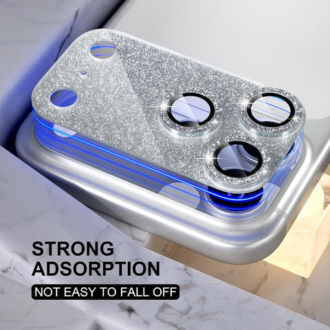 Choiche for iPhone 17 Pro Camera Lens Protector, Glitter-Silver