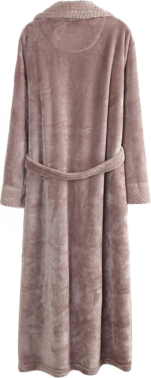 Richie House Women's Plush Soft Warm Fleece Bathrobe Robe RH1591