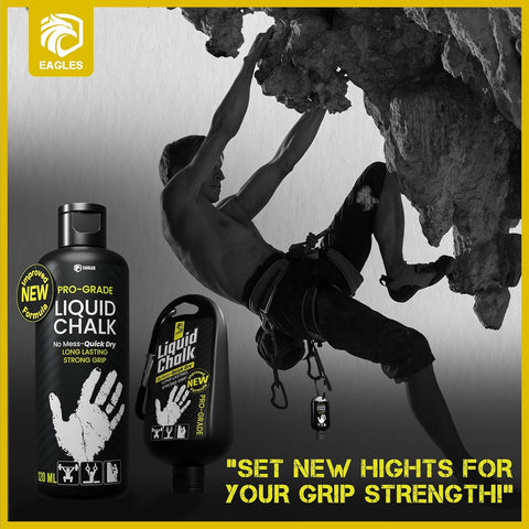 EAGLES Pro Grade Gym Liquid Chalk 60, 120 or 280ml & Clear Dry Hand Mess-Free Chalk for Weightlifting, Gymnastics Rock Climbing, Pole Grip, Sports Dries in Seconds - Sweat-Resistant and Long Lasting