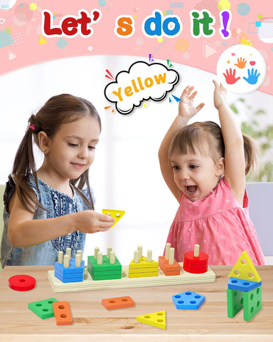 Montessori Sensory Toys for 1 2 Year Old Boy Girl Gifts, Puzzle for Toddler