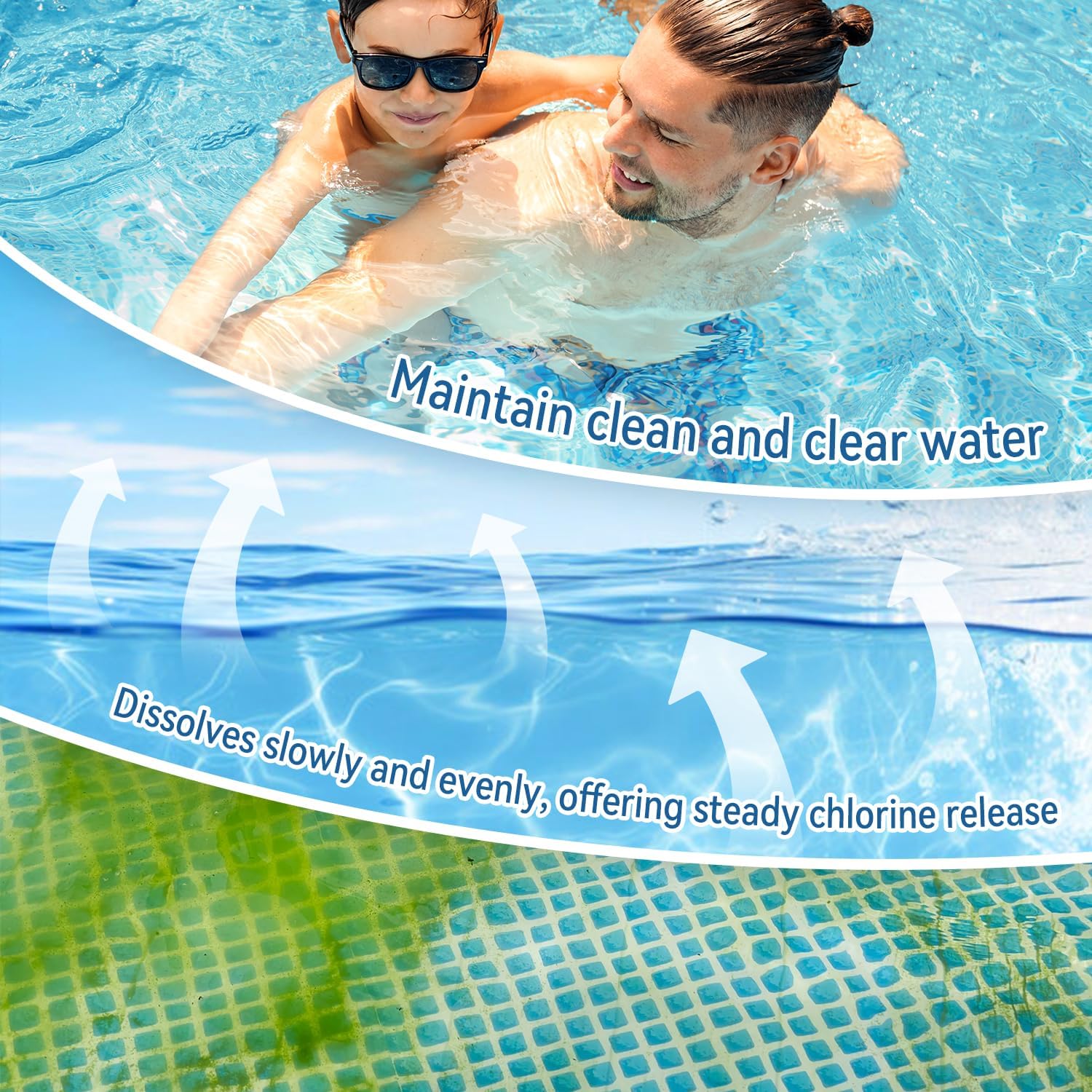 5LBs 1 inch Chlorine Tablets for Swimming Pools & Spas Slow Dissolving