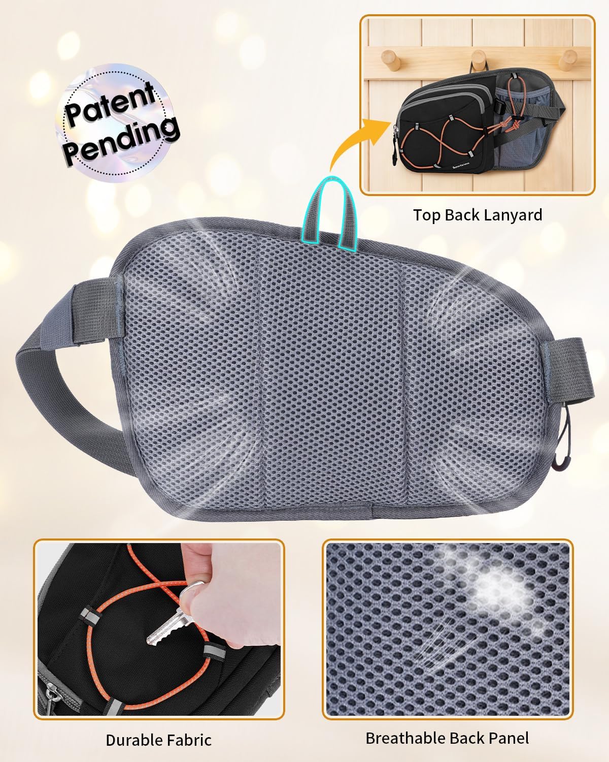 sportsnew Hydration Waist Pack with Water Bottle Holder, 2L Large Fanny Pack for Running Hiking Dog Walking, Water-Resistant Crossbody Waist Bag for Men Women