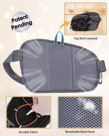 sportsnew Hydration Waist Pack with Water Bottle Holder, 2L Large Fanny Pack for Running Hiking Dog Walking, Water-Resistant Crossbody Waist Bag for Men Women
