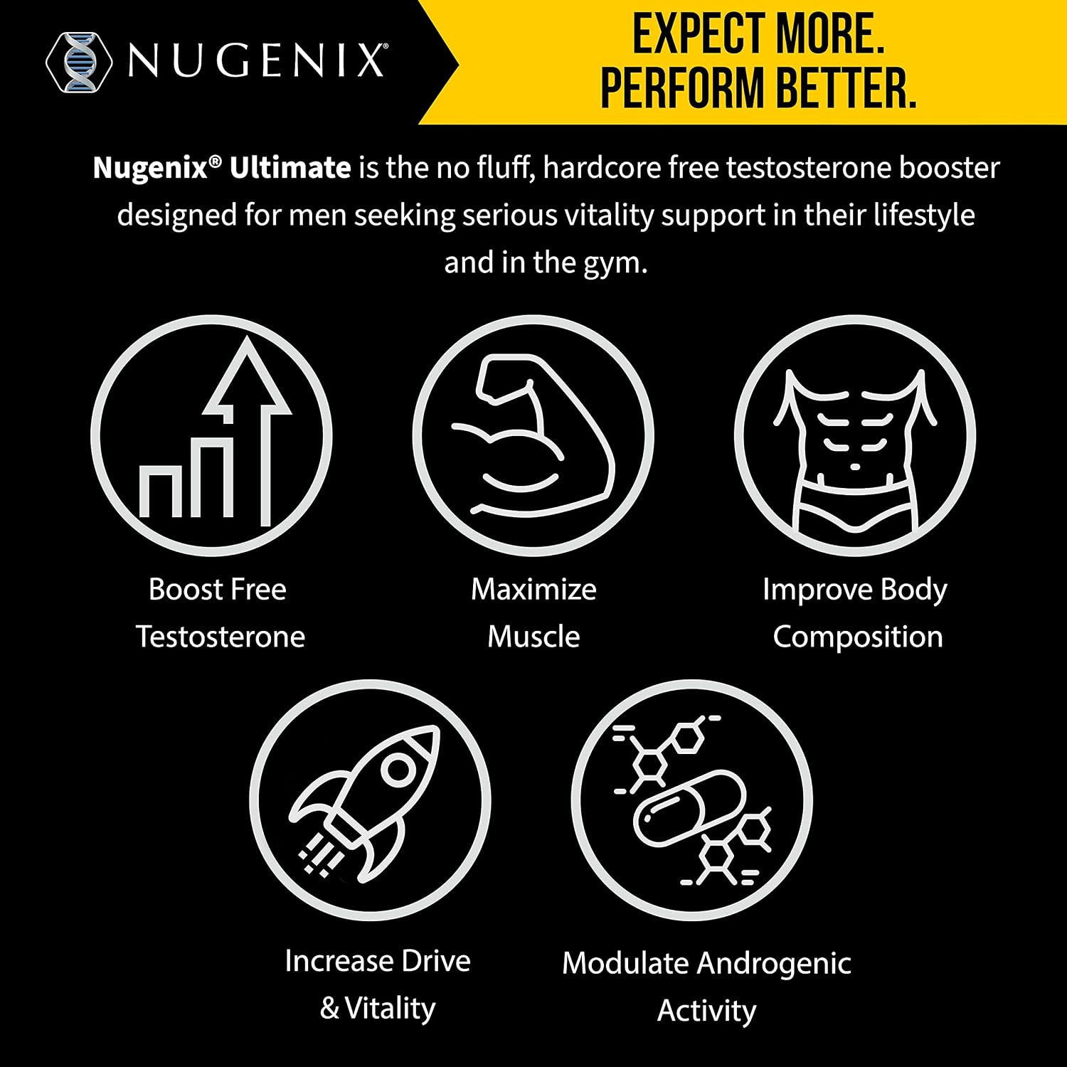 Nugenix Total-T Ultimate, Advanced Testosterone Booster for Men, 120ct