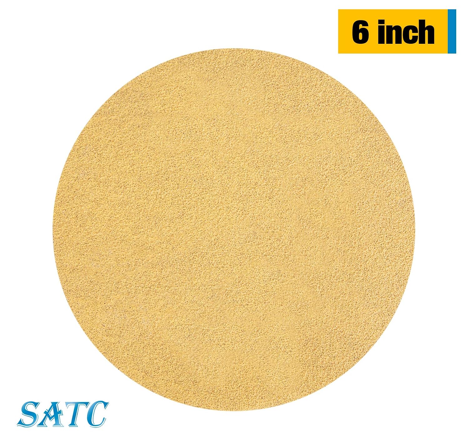 S SATC 100 PCS PSA Sanding Discs 6 Inch Adhesive Backed Sandpaper 80 Grit Sander Attachment for Drill Self Stick Aluminum Oxide Round Automotive Sandpaper with Sticky Back