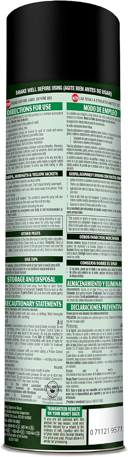 Spectracide Wasp and Hornet Killer Aerosol, 20-Ounce, 3-Pack