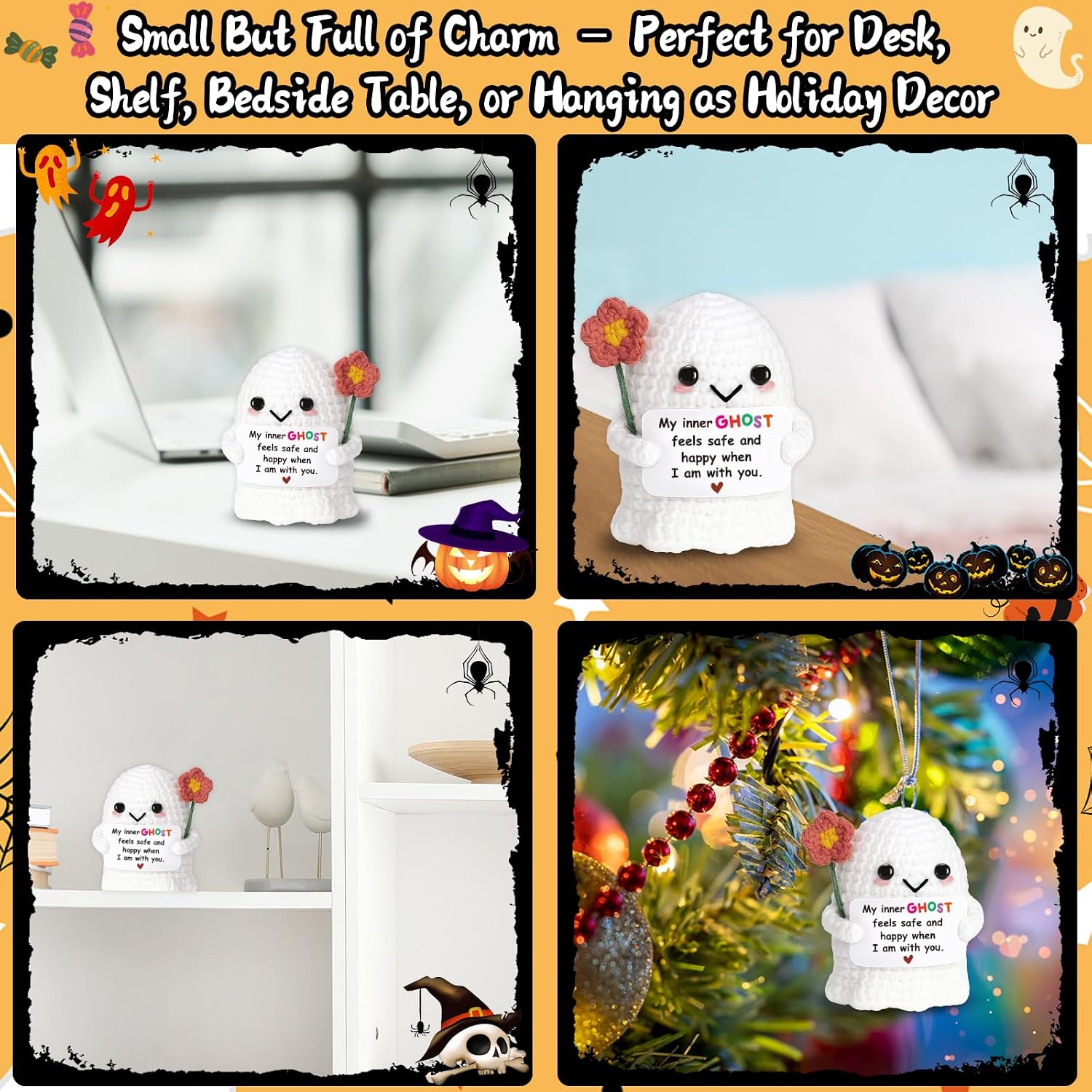 Unique Heartfelt Gift for Women Bestie Friends Pocket Hug Crochet Ghost