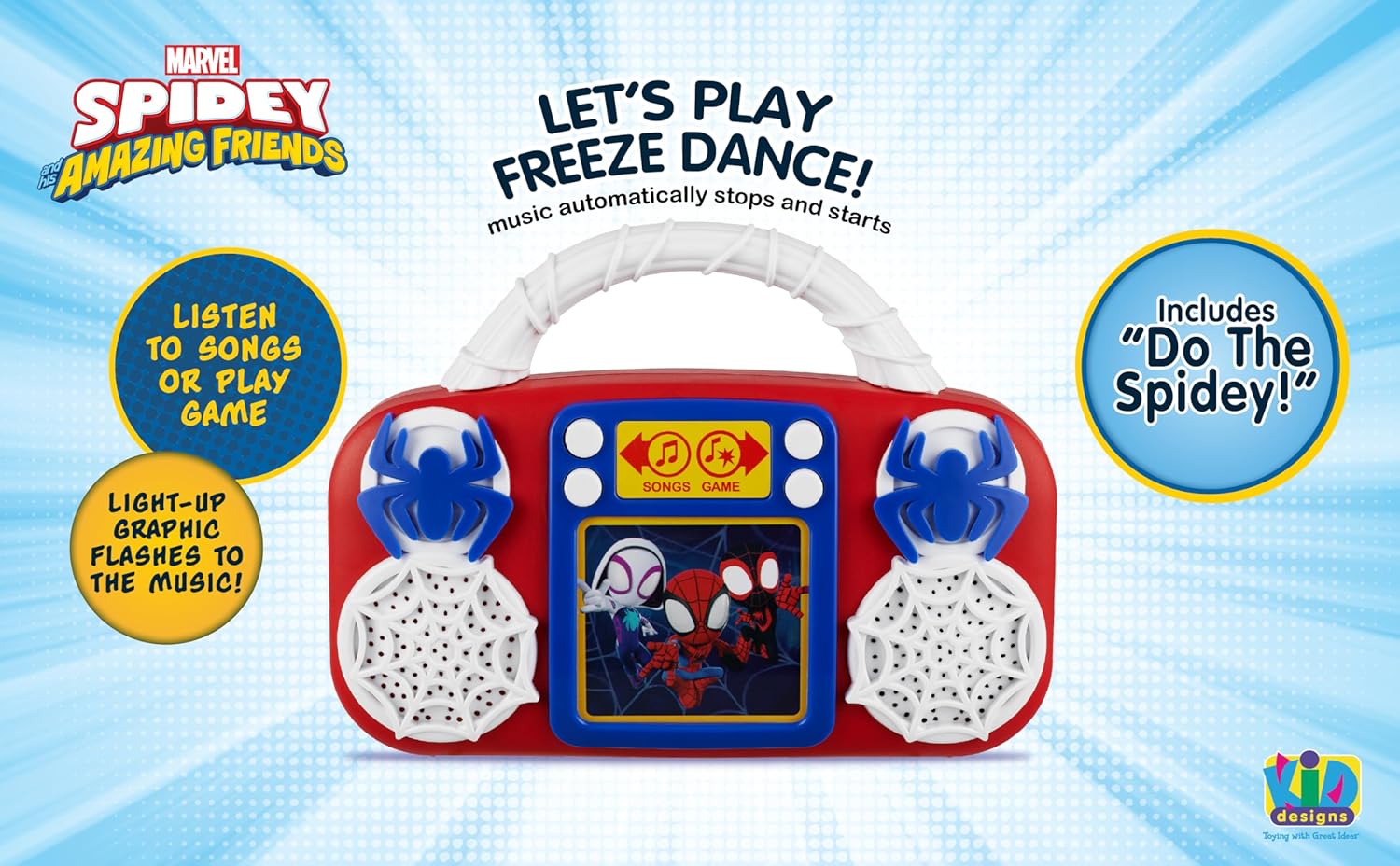Spidey and His Amazing Friends Toy Music Player, Toddler Toy for Ages 3+