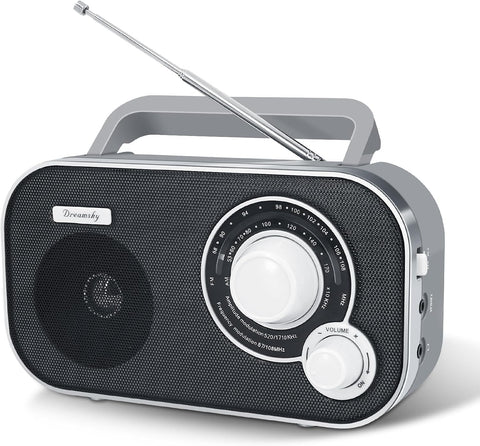 DreamSky AM FM Portable Radio Plug in Wall or Battery Operated