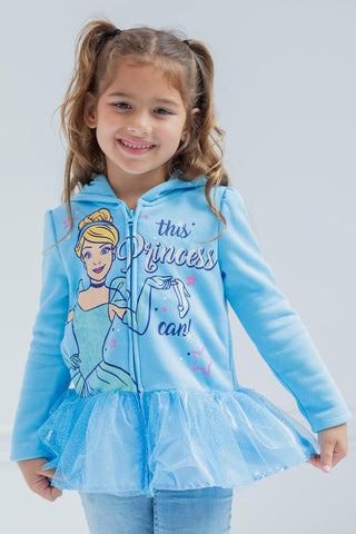 Disney Girls' Zip-Up Hooded Sweatshirt for Baby & Kids