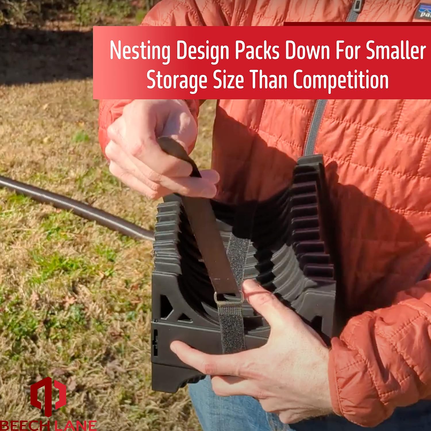 Beech Lane 20 Foot RV Sewer Hose Support with Clip On Accessory Feet for Extra Stability, Patented Nesting Design For Small Storage, Quick Setup and Collapse, Ensures Proper Drainage