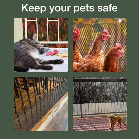 MaPorch Plastic Chicken Wire Fencing, Under Bed Blocker for Pets, White 1pk